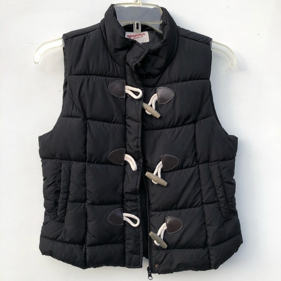 Arizona Jeans Black Puffer Vest Size Small - Picture 8 of 8